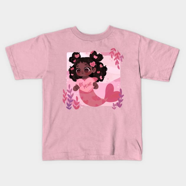 Be Mine Mermaid Kids T-Shirt by Lobomaravilha